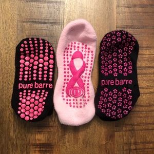 Pure Barre sticky socks. Set of three pairs. EUC